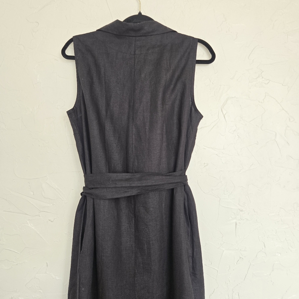 Sleeveless Black Asymmetrical Wrap Dress - Picture 9 of 13
